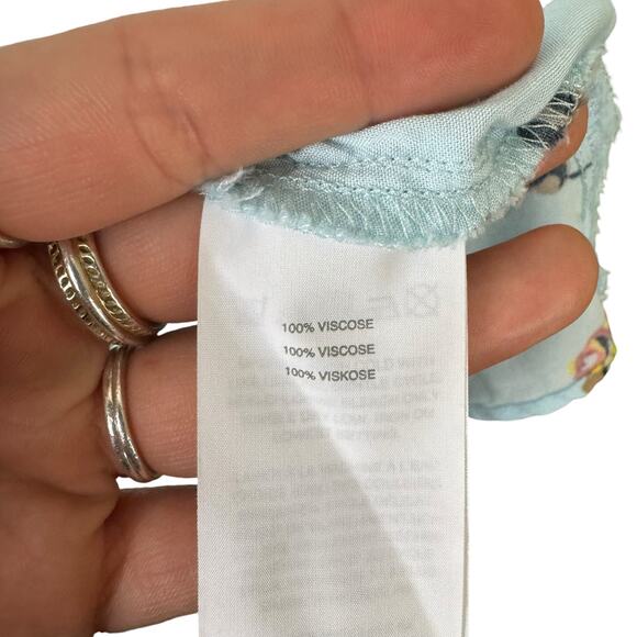 J Crew Mercantile Baby Blue Rose Floral Cap Sleeve Faux Wrap Ruffle Mini Dress - Picture 11 of 12